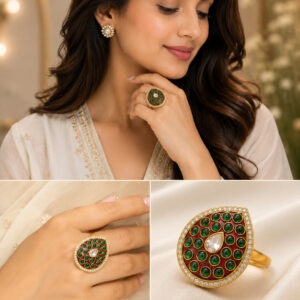 Rani Rouge Kundan Ring