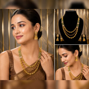 Green Kundan Matarmala Long Set