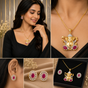 Siddhivinayak Sparkle Pendant Set
