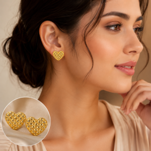 Regal Heart Stud Earrings