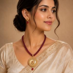 Rajrani Ruby Pendant Set