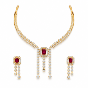 Ruby Diamond Necklace Set