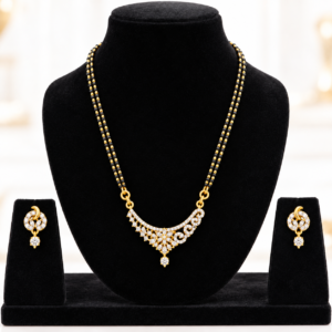 Diamond-Studded Mangalsutra Jewellery Set