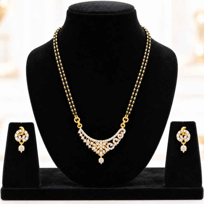 Diamond-Studded Mangalsutra Jewellery Set Diamond-Studded Mangalsutra Jewellery Set