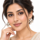Elegant Indian Beauty with Gold Loop Earrings