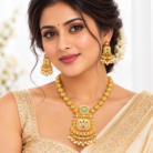 Elegant Indian Bridal Gold Jewellery Portrait (1)