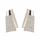 Geometric Pavé Silver Earrings