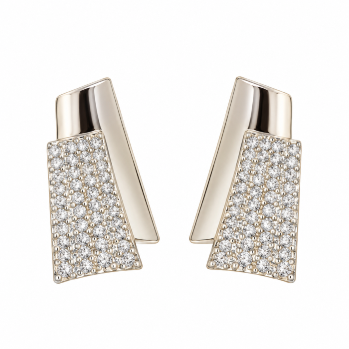 Geometric Pavé Silver Earrings Geometric Pavé Silver Earrings