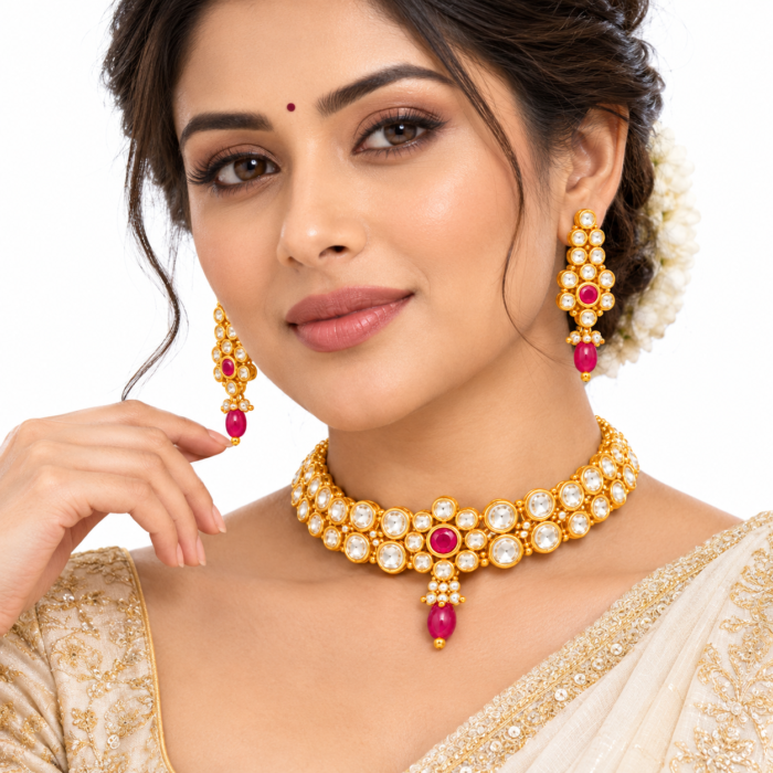 Glamorous Indian Gold Choker Portrait Glamorous Indian Gold Choker Portrait