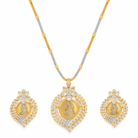 Gold Diamond Necklace and Earring Set