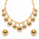 Gold and Diamond Floral Necklace Set