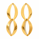 Linked Gold Marquise Drop Earrings