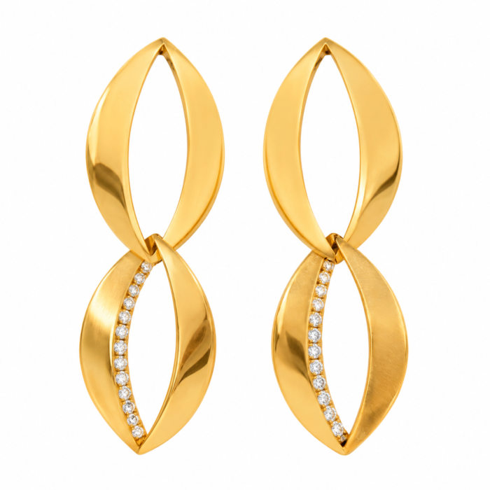 Linked Gold Marquise Drop Earrings Linked Gold Marquise Drop Earrings