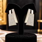 Luxurious Gold Pavé Earrings Display