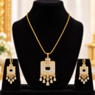 Luxury Gold Pendant and Earring Set