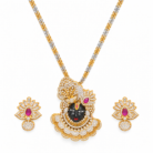 Ornate Peacock Pendant Jewellery Set