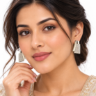 Radiant Beauty with Statement Earrings