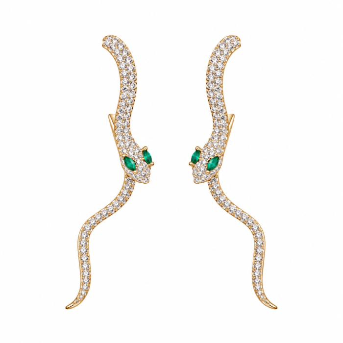Symmetrical Pavé Snake Earrings Symmetrical Pavé Snake Earrings